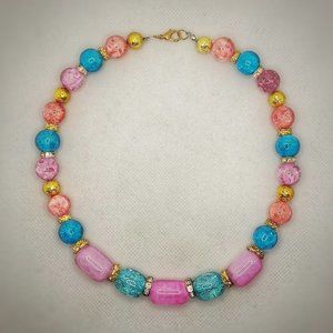 Handmade colorful bead choker necklace